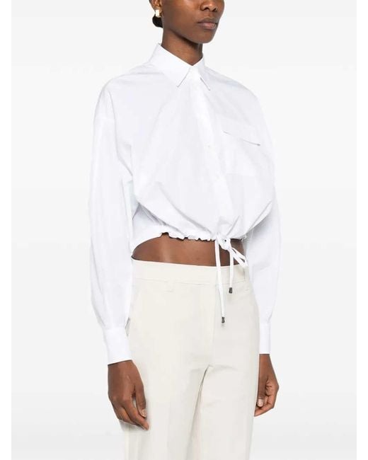 Brunello Cucinelli White Drawstring Shirt