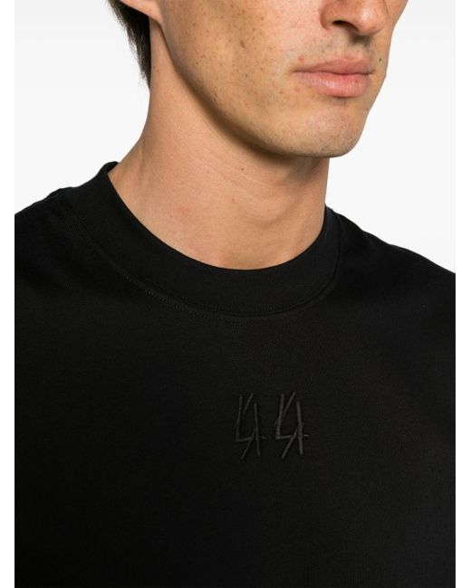 44 Label Group Black T-Shirt With The Enemy Embroidery for men