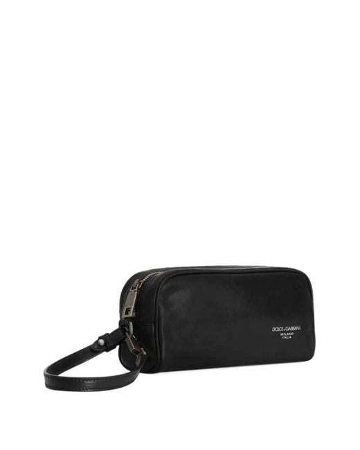 Dolce & Gabbana Black Printed Toiletry Bag for men