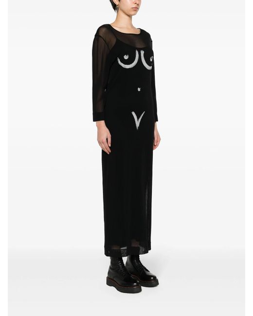 Moschino Black Dress With Print