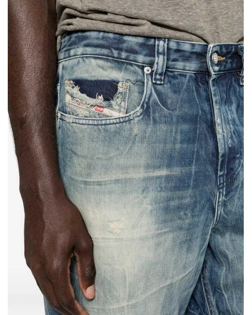 DIESEL Blue Denim With Logo Patch for men
