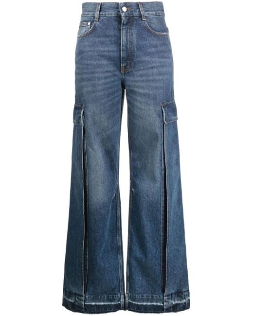 Stella McCartney Blue Wide-leg Cargo Jeans