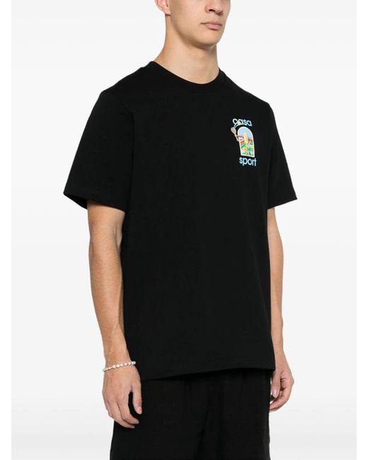 Casablancabrand Black Le Jeu T-Shirt for men