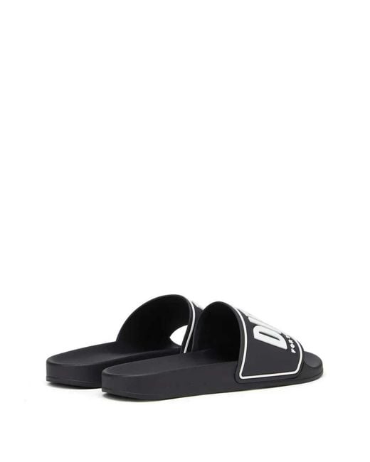 DIESEL White Sa-Mayemi Cc Slides With Logo for men