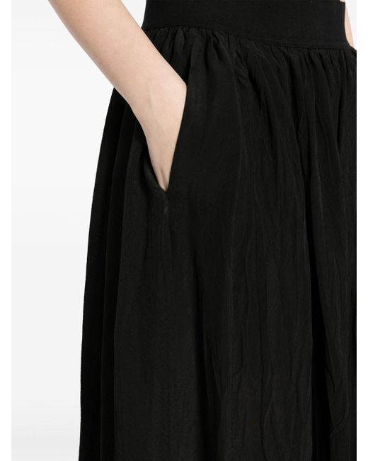 Uma Wang Black Long Skirt With Pleats