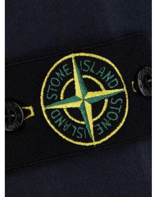 Stone Island Blue Compass Logo Crew-Neck Sweatshirt for men