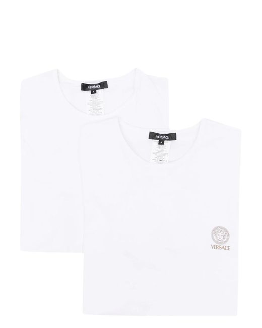 Set Di 2 T-Shirt Con Stampa di Versace in White da Uomo