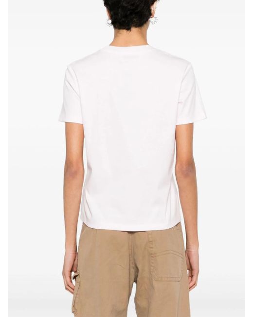 Lanvin White Cotton T-Shirt With Logo Print