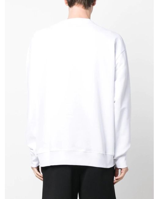 Moschino White Crewneck Sweatshirt With Print for men