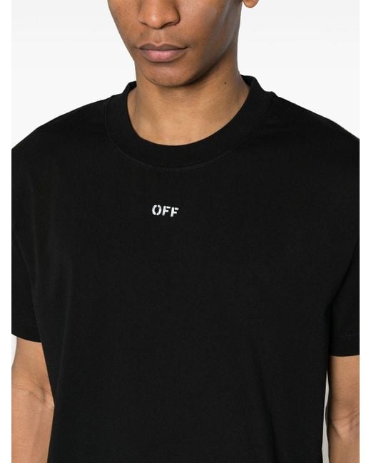 Off-White c/o Virgil Abloh Black Off- Logo-Print Cotton T-Shirt for men