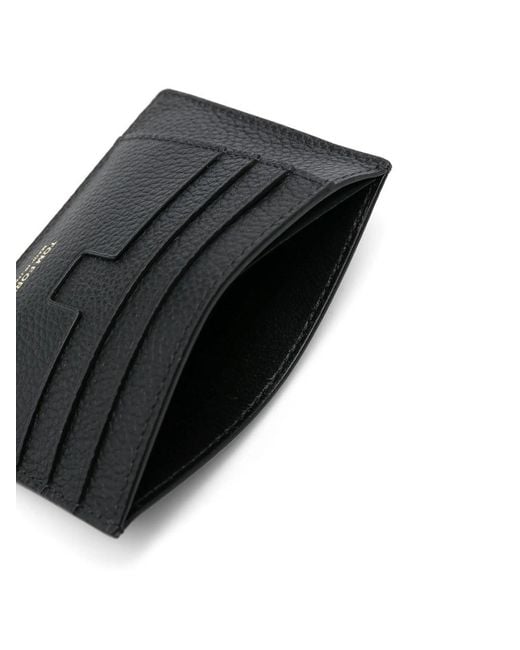 Tom Ford Black Leather Card Holder for men
