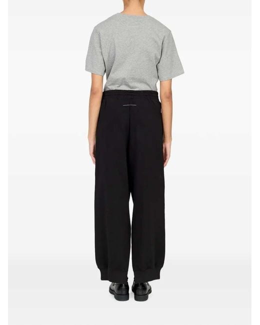 MM6 by Maison Margiela Black Logo-Print Sweatpants