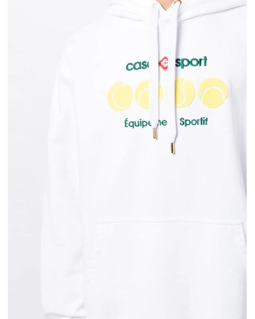 Casablancabrand White Casa Sport Tennis Balls Sweatshirt With Hood for men