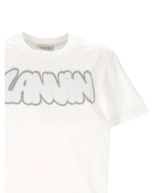 Lanvin White Graphic T-Shirt for men
