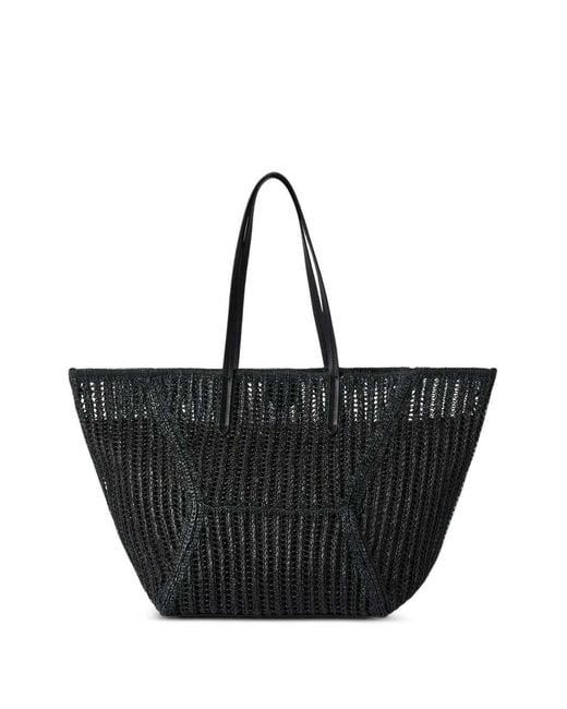 Brunello Cucinelli Black Rafia Tote Bag