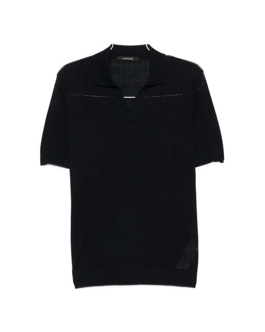 Montecore Black V-Neck Knit T-Shirt for men