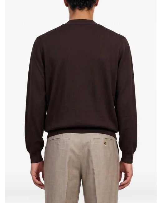 Lardini Black V-Neck Cardigan for men