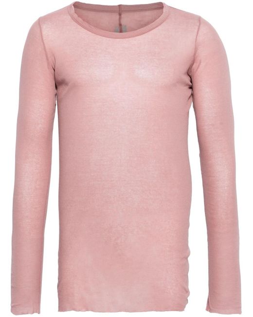 T-Shirt Lunga di Rick Owens in Pink da Uomo
