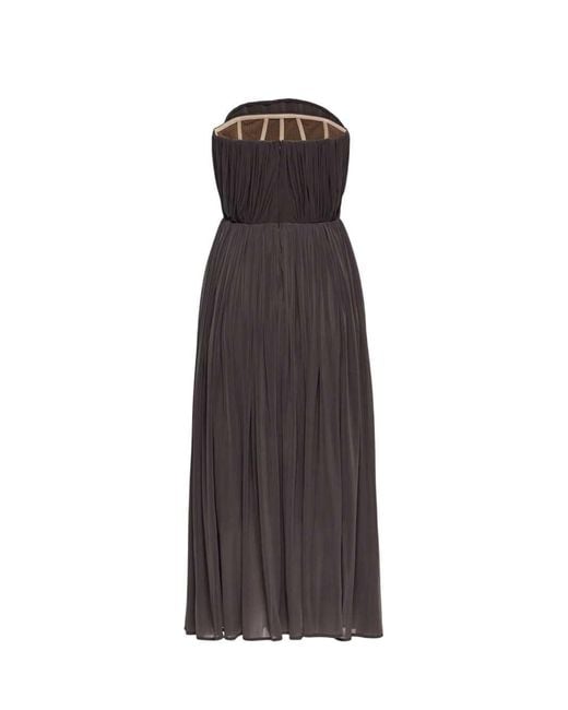 Magda Butrym Purple Strapless Pleated Corset Dress