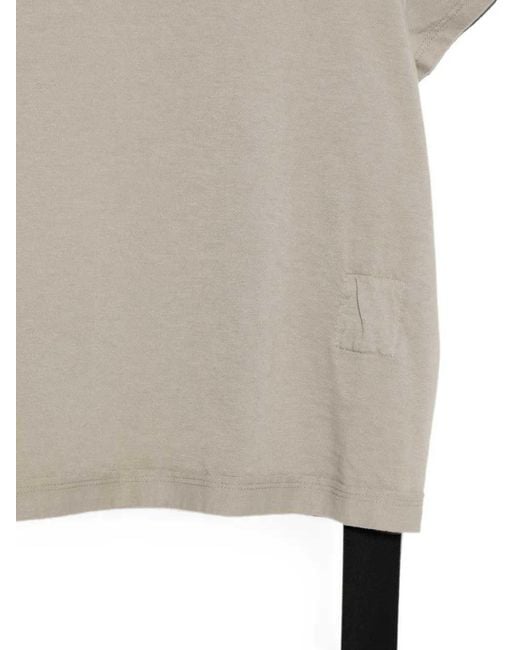 Rick Owens White Ribbed-Trim T-Shirt With Hanging Strap