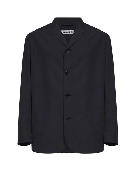 Jil Sander Blue Single-Breasted Boxy Jacket for men
