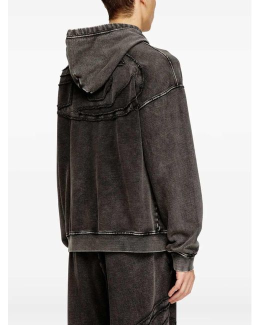 DIESEL Black S-Boxt-Hood-Den Felpa for men