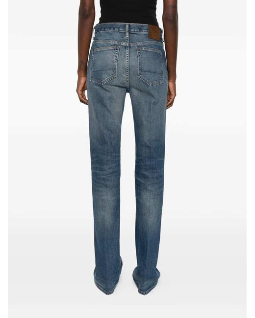 Tom Ford Blue Lightened Effect Trousers