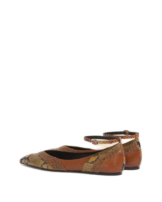 Ballerine A Punta Con Cinturino Alla Caviglia di Marni in Brown