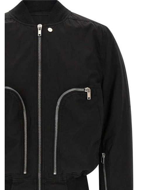 Rick Owens Black Bomber Jacket Bauhaus Flight for men