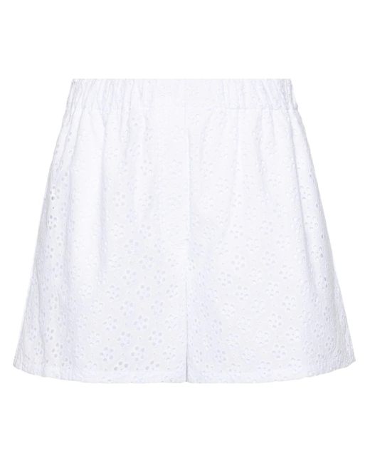 KENZO White Shorts With Broderie Anglaise