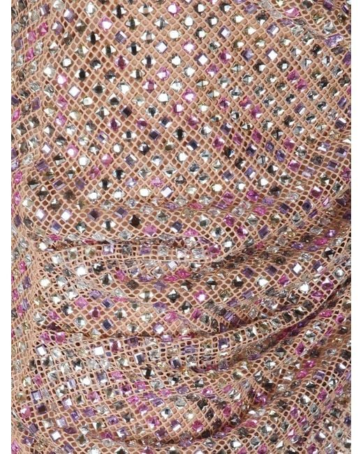 Self-Portrait Pink Embellished Miniskirt