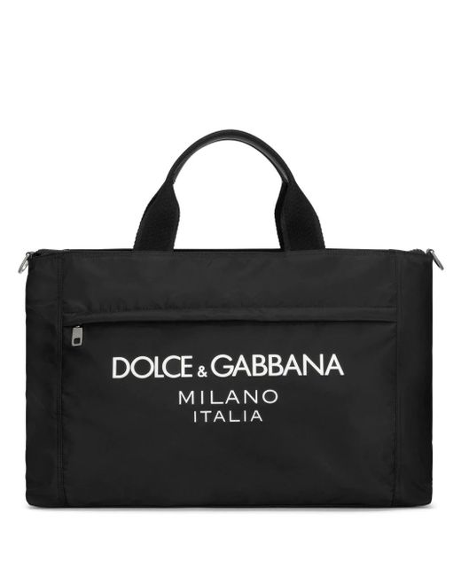 Borsa Tote Con Stampa di Dolce & Gabbana in Black da Uomo
