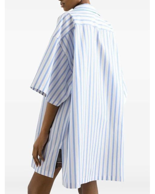 Dolce & Gabbana Blue Dolce & Gabbana Striped Shirt With Chest Pocket