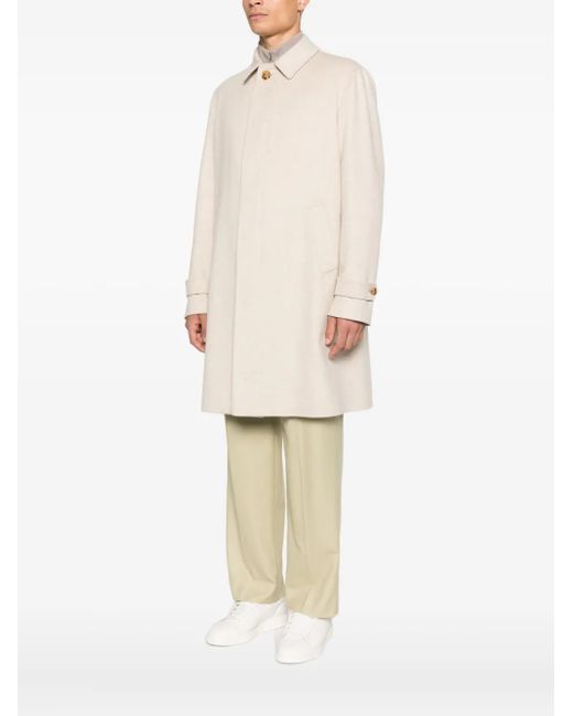 Lardini Natural Loose-Fitting Virgin Wool Coat for men