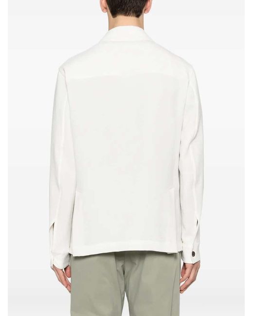 Montecore White Shirt Jacket With Buttons And Pockets for men