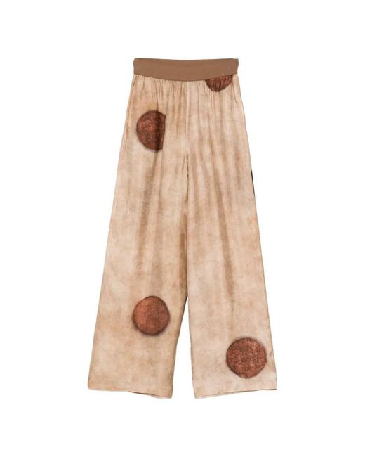 Uma Wang Natural Polka Dot Print Pants