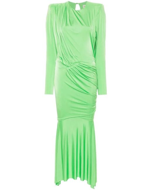 Alexandre Vauthier Green Long Pleated Dress