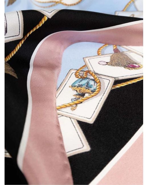 Dolce & Gabbana Blue Dolce & Gabbana Printed Silk Scarf