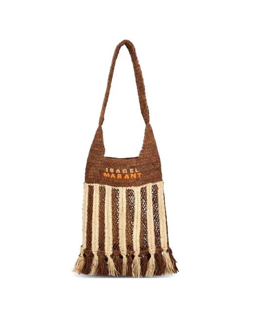 Isabel Marant Natural Striped Shoulder Bag