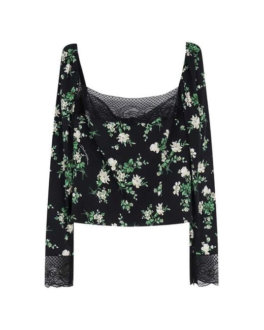 Dolce & Gabbana Black Dolce & Gabbana Floral Lace Blouse