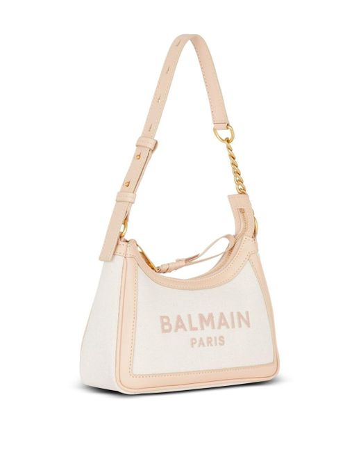 Balmain White B-Army Tote Bag With Embroidery