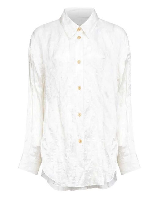 Khaite White Wrinkled-Effect Shirt