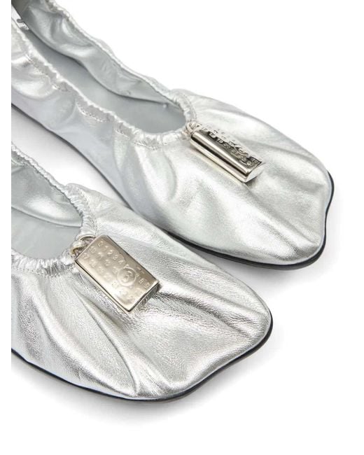 MM6 by Maison Margiela White Ballet Flats With Charm Details