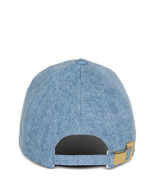 Balmain Blue Printed Baseball Cap for men