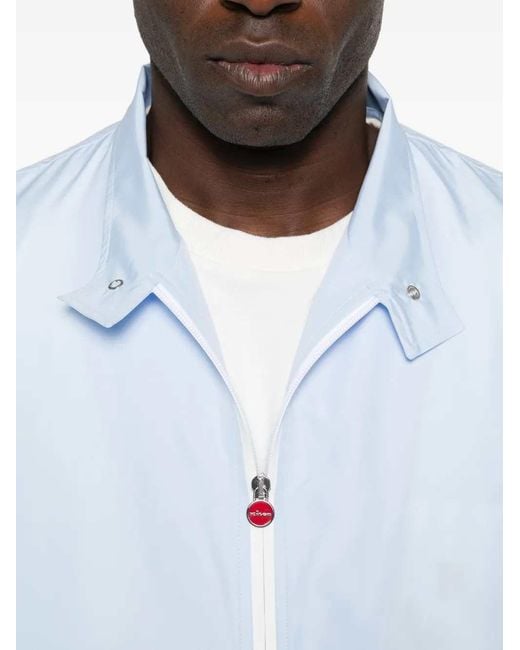 Kiton Blue Jacket With Zip Pocket for men