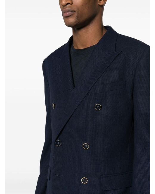 Dolce & Gabbana Blue Double-Breasted Blazer for men