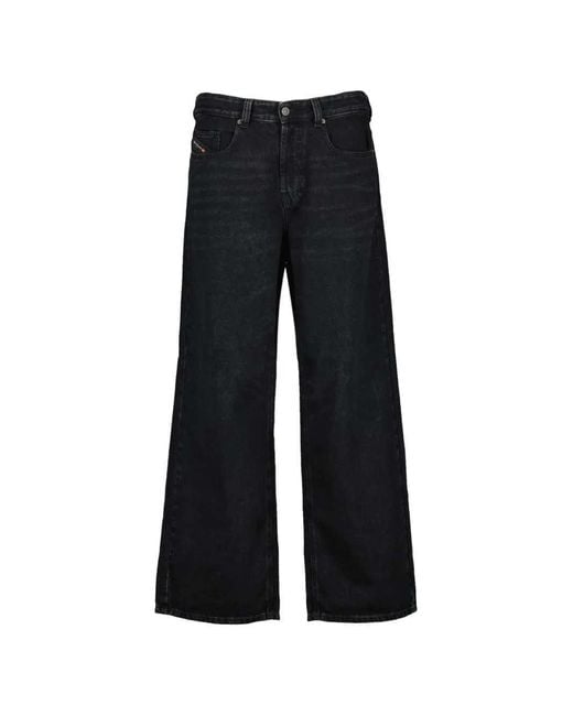 DIESEL Black D-Macro Five-Pocket Jeans for men