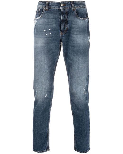 John Richmond Blue Lou Distressed Skinny Jeans for men