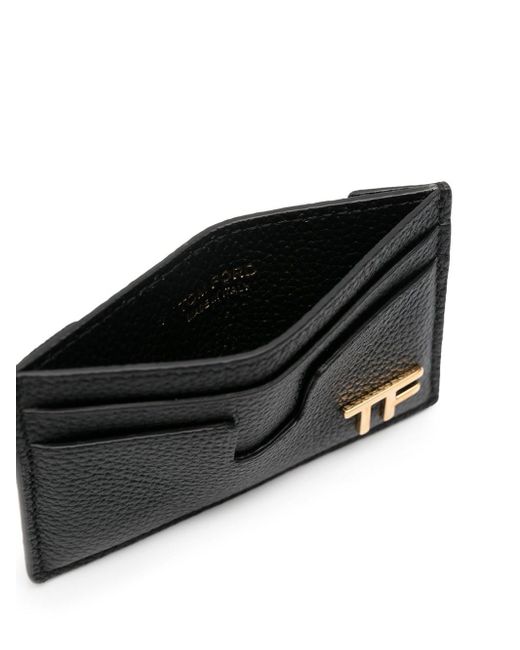 Tom Ford Black Leather Card Holder With Logo Plaque
