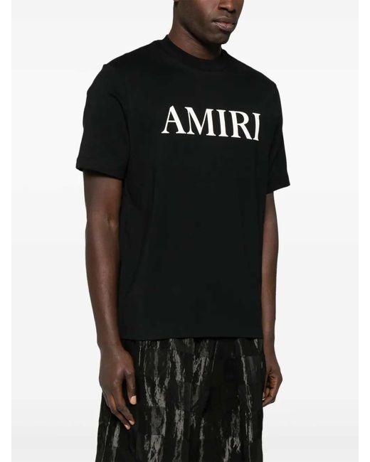 Amiri Black Rubberized Logo T-Shirt for men